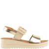 HEAVENLY FEET WOMENS WEDGE STRAP SANDAL - BEIGE GOLD